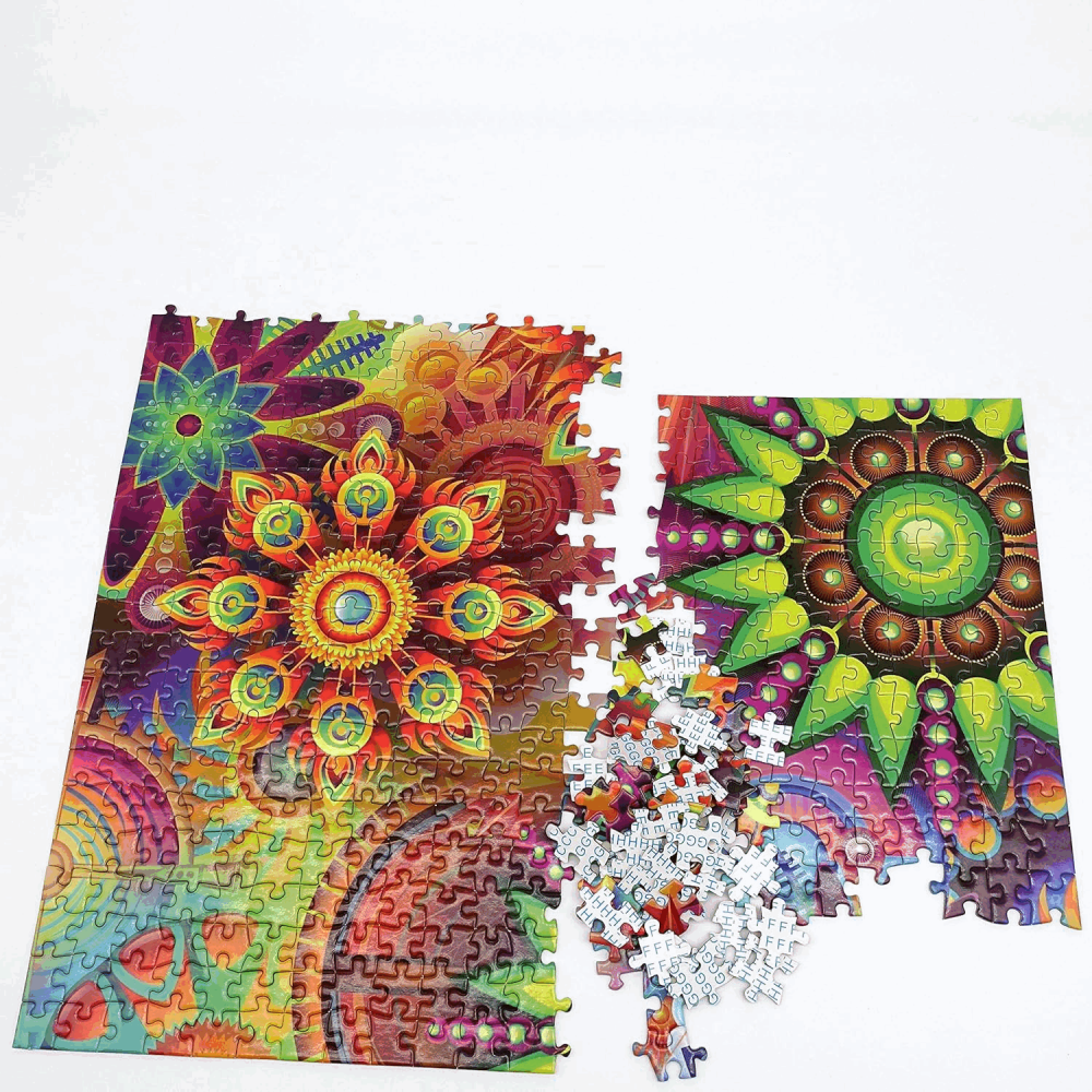 Puzzle 1000 de Piese, Flori Mandala, ABERDOMIC, 75 x 50 cm, Varsta 14+ [3]