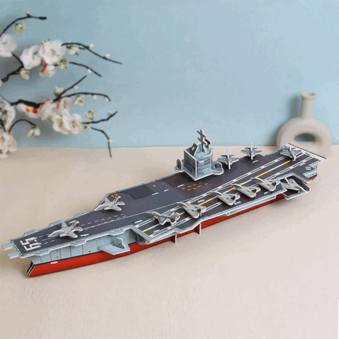 Puzzle 3D navă de război portavion de 55x15x13cm, uss enterprise , 51 de piese [1]