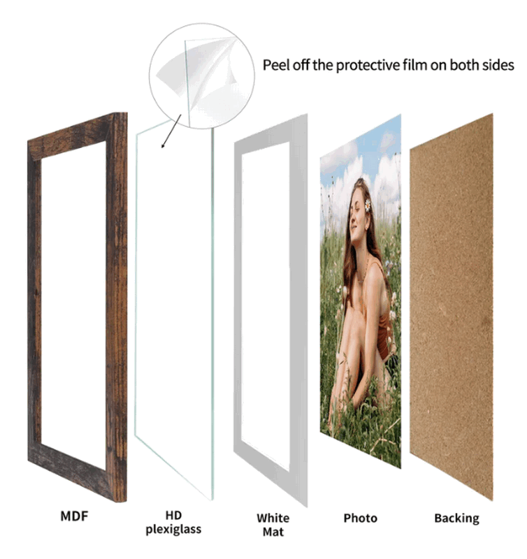 Ramă Foto Vasemouh Maro pentru Poze 20x25cm cu Passe-Partout sau 23x28cm Fără Passe-Partout, Expunere pe Perete sau Masă [4]