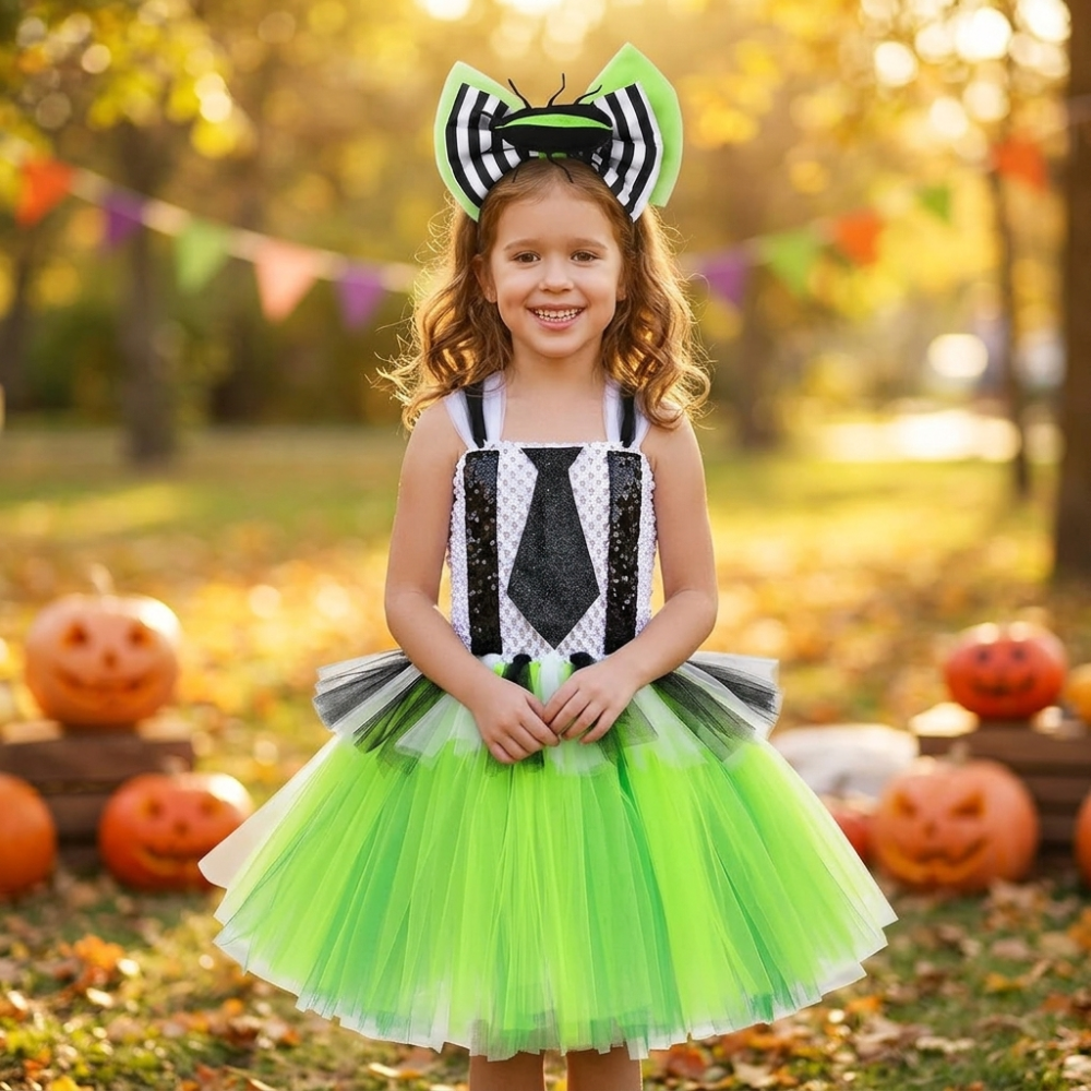 rochie-tutu-halloween-fetite-negru-alb-verde [2]