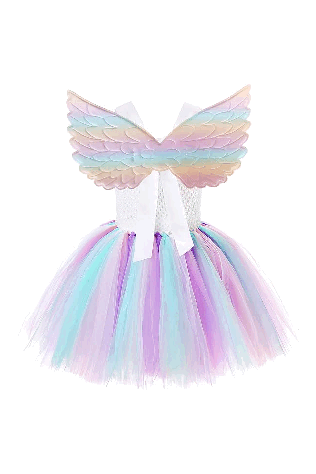 Rochie Unicorn pentru Fete cu aripi Bentita Costum Printesa pentru Carnaval si Halloween [2]