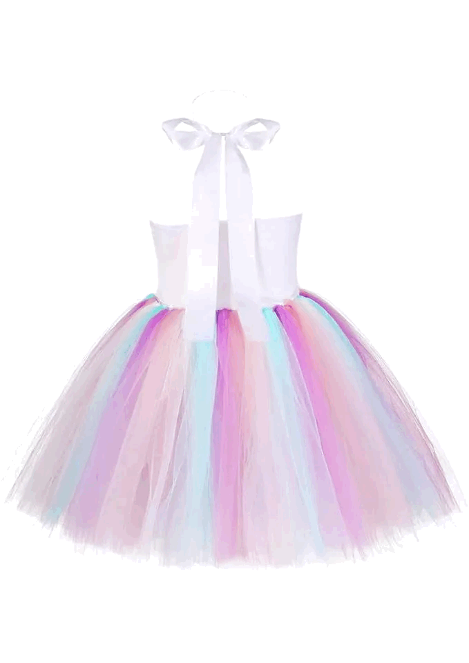 Rochie Unicorn pentru Fete cu Paiete Bentita Costum Printesa pentru Carnaval si Halloween [2]