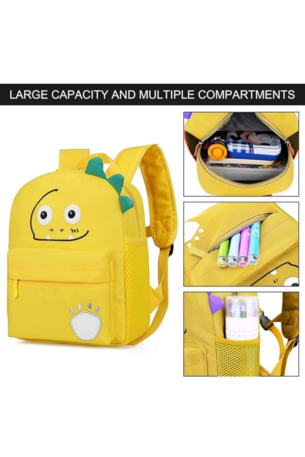 Rucsac Copii Happy Cherry, galben, Model Desen Animat, Potrivit pentru Grădiniță (1-3 ani) [3]