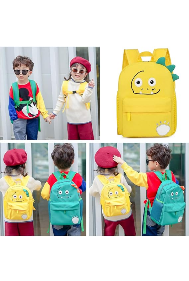 Rucsac Copii Happy Cherry, galben, Model Desen Animat, Potrivit pentru Grădiniță (1-3 ani) [5]