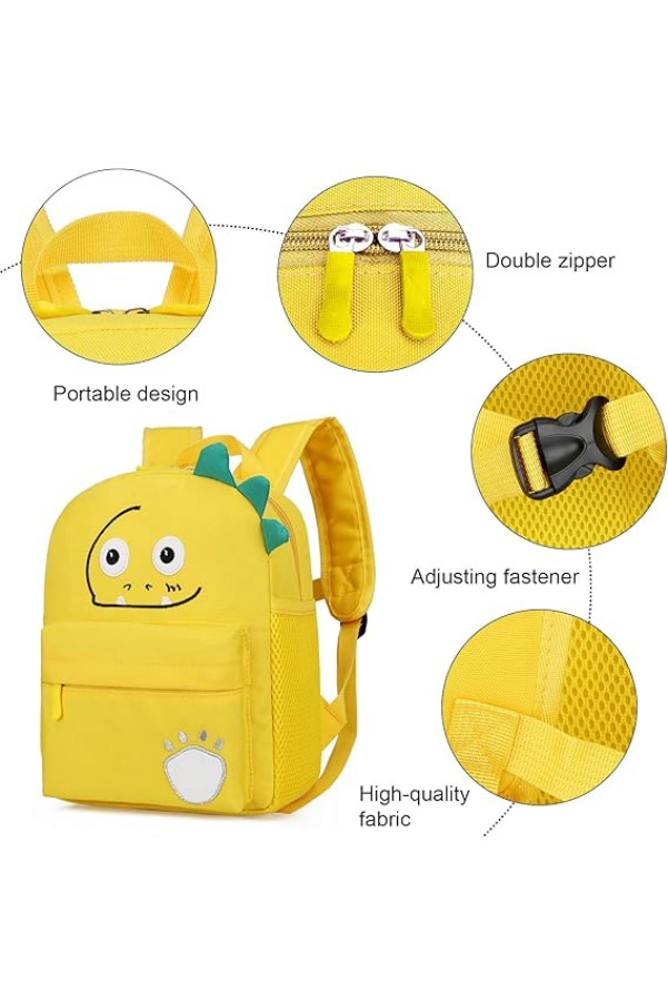 Rucsac Copii Happy Cherry, galben, Model Desen Animat, Potrivit pentru Grădiniță (1-3 ani) [6]
