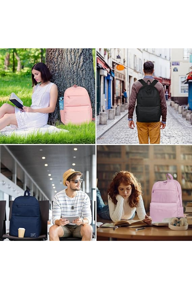 Rucsac Unisex pentru laptop, Rezistent la Apă, 15.6 Inch, Roz HAMUNI - CAEJ [6]