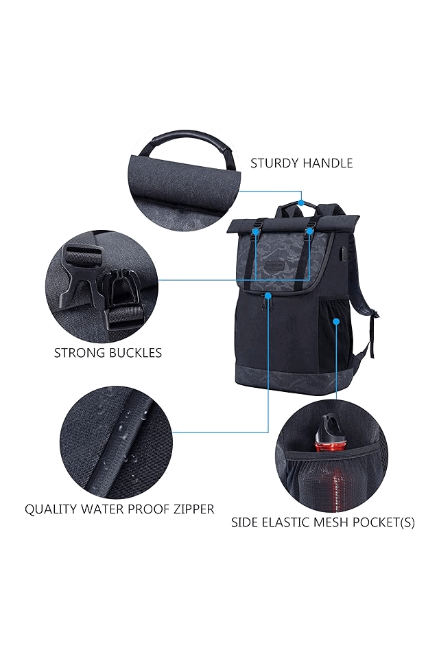 Rucsac Urban KROSER cu Design Roll-Top, 48 x 31.7 x 16.5 cm [4]