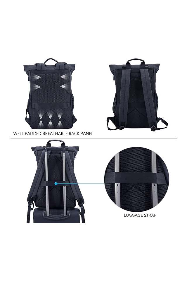 Rucsac Urban KROSER cu Design Roll-Top, 48 x 31.7 x 16.5 cm [3]