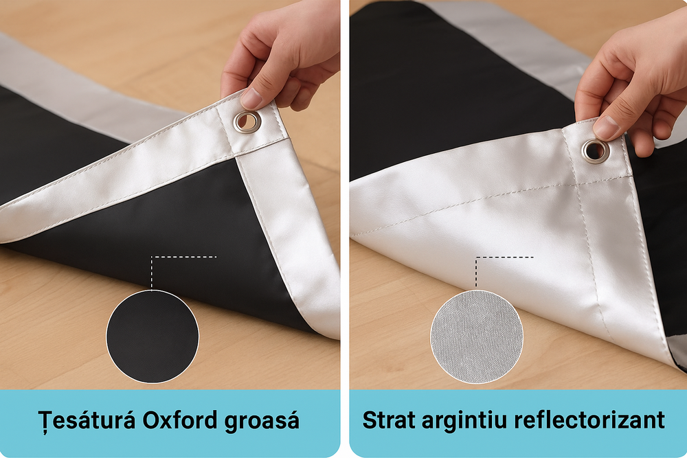 Rulou de Umbrare pentru Fereastră de Mansardă – 100% Întunecare, Protecție Termică și UV, Instalare Fără Găurire – Potrivit pentru Ferestre Velux și Roto (96 x 100 cm) [3]