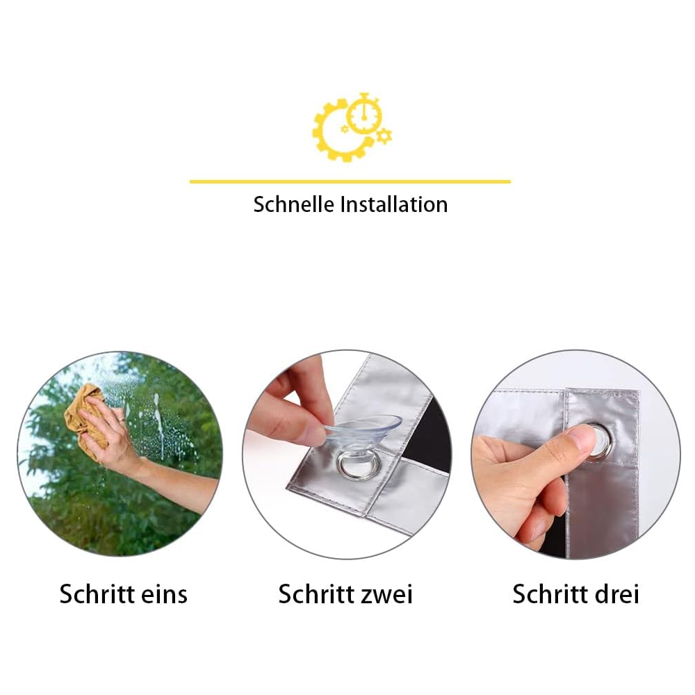 Rulou Opacizant 100% Blackout cu Ventuze, Fara Gauri, EUROHOME, Protectie Solara pentru Ferestre de Mansarda, Model Luna si Stele, Compatibil Velux Roto11/14 [3]