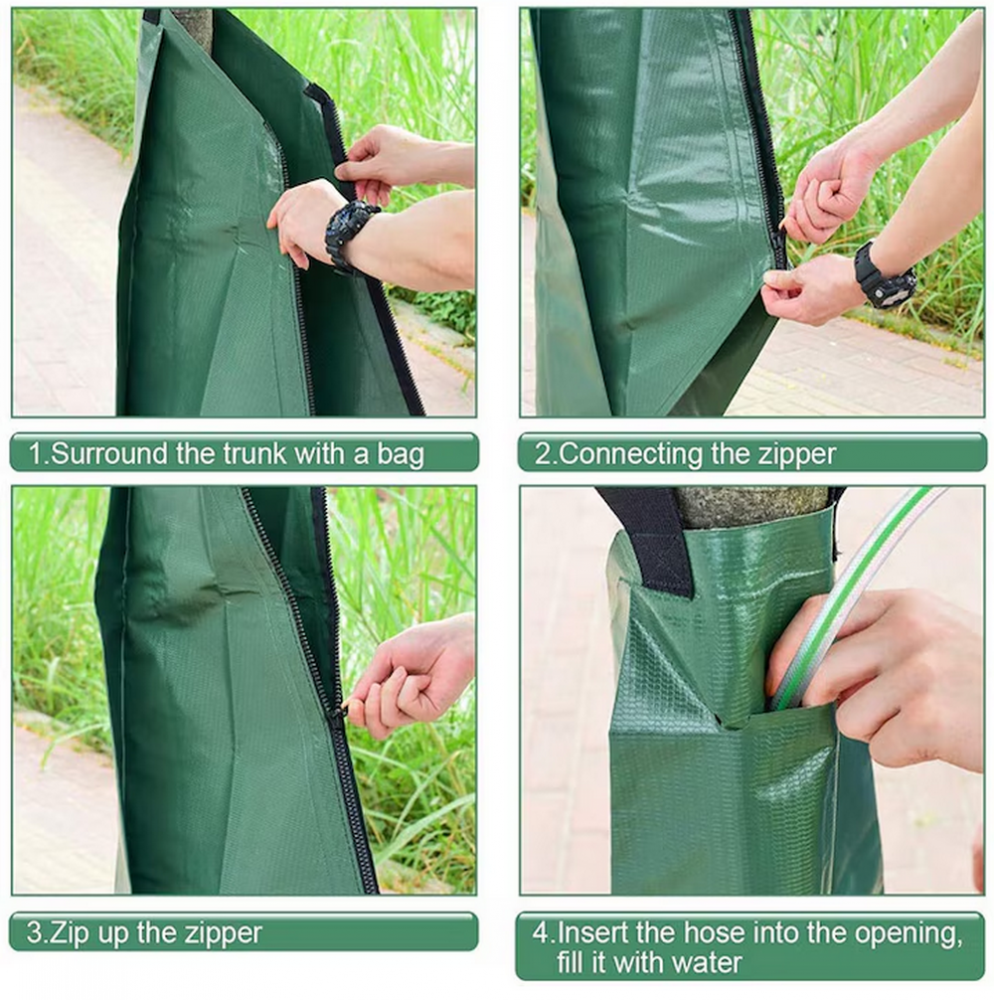 Sac irigare copaci, automat, debit reglabil, capacitate mare de 75 l, PVC, fermoar [6]