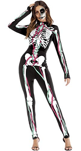 Salopeta Halloween, L, Elastica, Schelet cu Vene, Efect 3D si Realist, pentru Adulti [9]