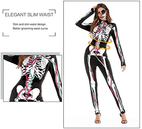 Salopeta Halloween, L, Elastica, Schelet cu Vene, Efect 3D si Realist, pentru Adulti [7]
