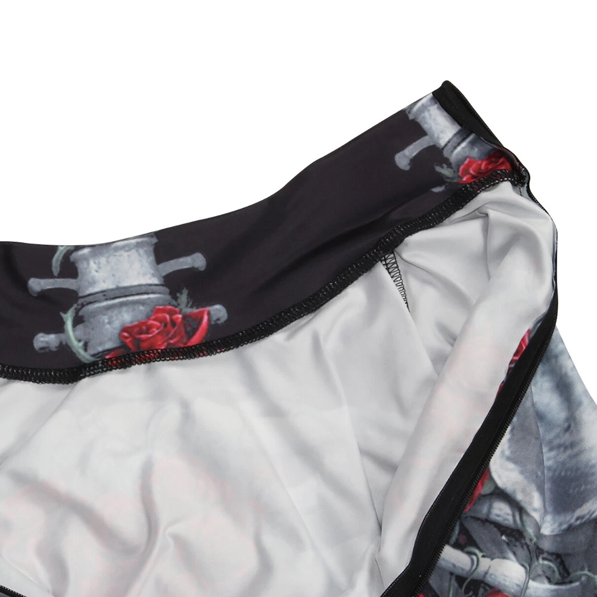 Salopeta Halloween, XL, Elastica, Schelet cu Trandafiri, Efect 3D si Realist, pentru Adulti [5]