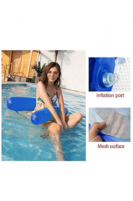 Saltea gonflabila pentru piscină 130 x 95 cm, albastru [4]