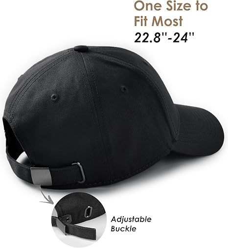 Șapcă Baseball Clasică pentru Bărbați, FURTALK, Mărime L (59,5 cm), Bumbac Spălat, Reglabilă, Neagră [4]