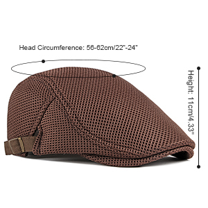 Sapca Bereta Newsboy pentru Bărbați, RDWESZOD, Ușor și Respirabil, Culoare Maro Coffee, Reglabil pentru Vară, Ideal pentru Conducere și Activități Outdoor, 9WPR [4]