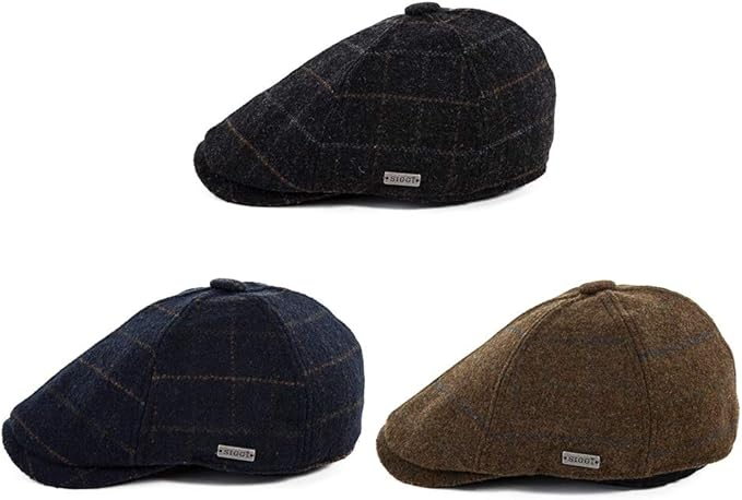 Șapcă de Iarnă din Lână pentru Bărbați, Comhats, Model Gatsby, Stil Duckbill, Căptușită, Mărime L (59–60 cm), Culoare Bleumarin (Navy) [4]