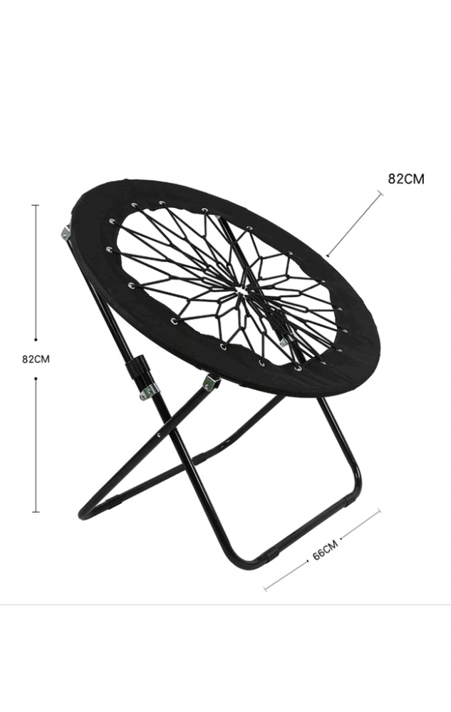 Scaun de camping pliabil rotund, Bungee Dish Chair, diametru 82 cm, negru [2]