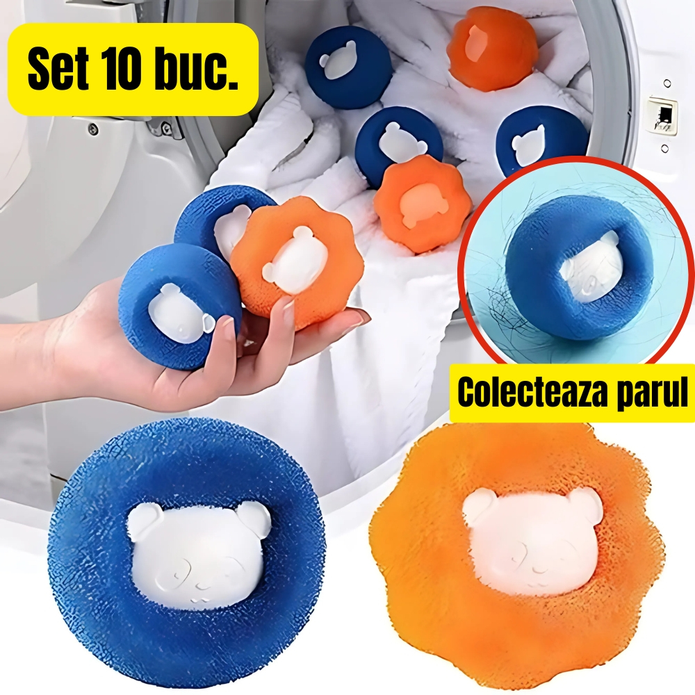 Set 10 Bile pentru Masina de Spalat care Colecteaza Parul de Animale si Scamele, Reutilizabile [1]