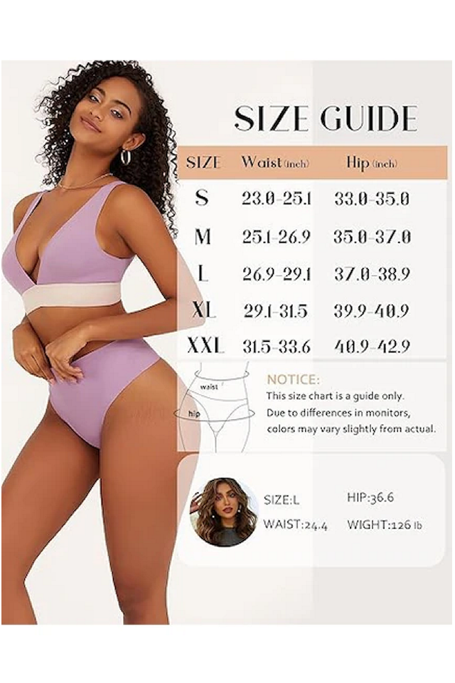 Set 10 Bucăți Tanga cu Talie Înaltă pentru Femei, Invizibile, Fără Cusături, Respirabile și Modelatoare, multicolor [6]