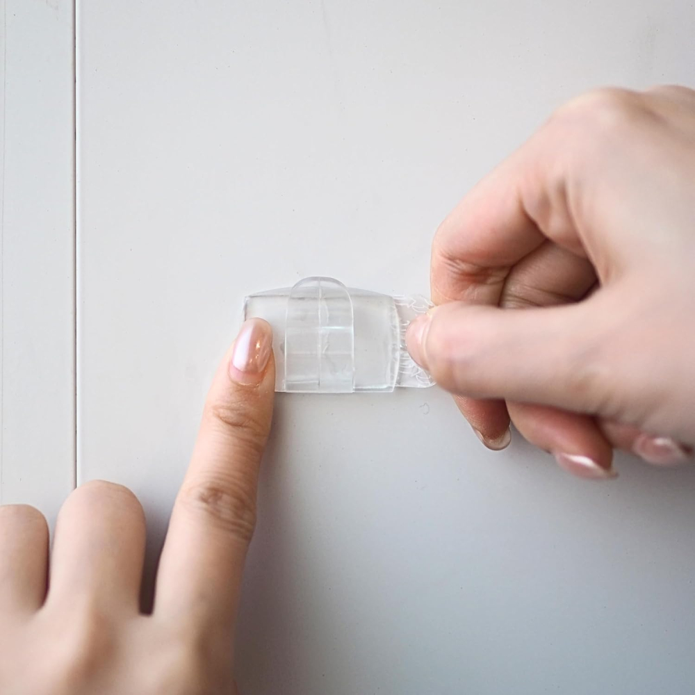 Set clipsuri transparente cu benzi adezive pentru cabluri si lumini fara urme pe perete [6]