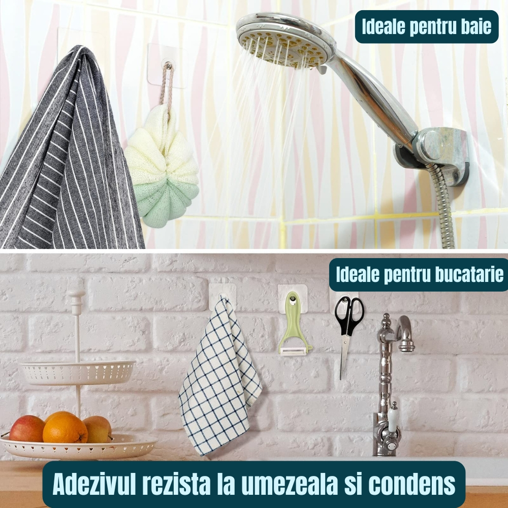 Set 10 Cuie cu Adeziv pentru fixare tablouri si rafturi, Fara gauri in pereti, 6x6 cm [4]