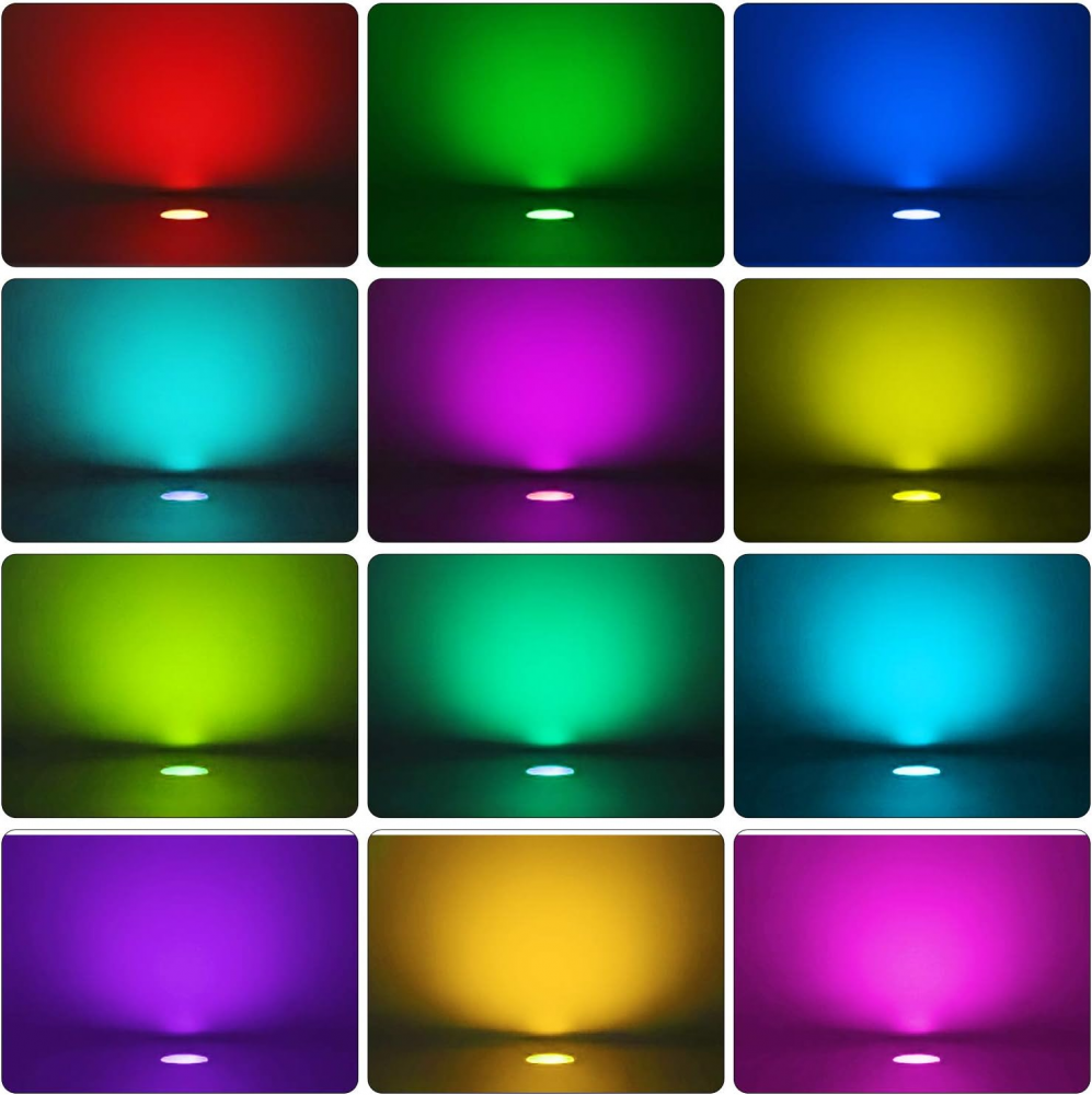 Set 10 Spoturi LED Încastrate pentru Pardoseală, 30mm, RGB, Control Inteligent WiFi prin Tuya App, Etanș IP67, Tensiune Joasă, Chesbung [2]