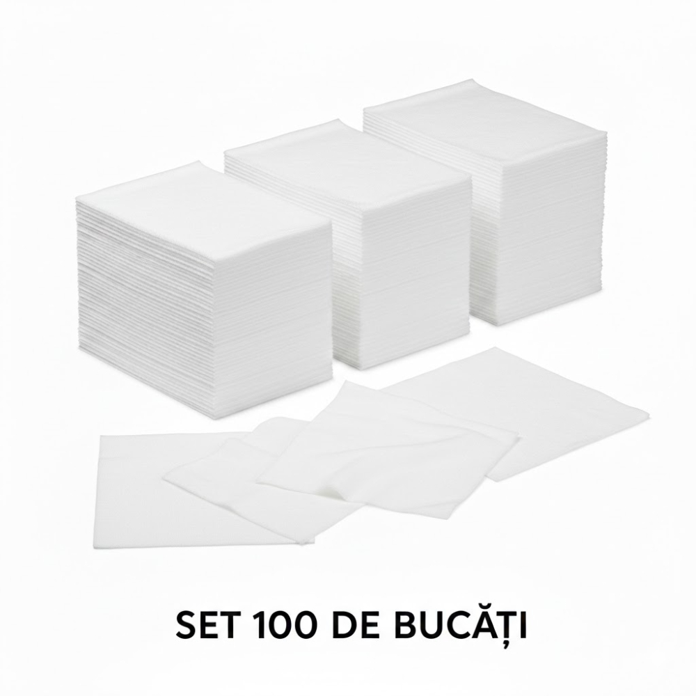 Set 100 Lavete Industriale din Polipropilenă, Impregnate, 30×100 cm, 20 g, Albe [2]