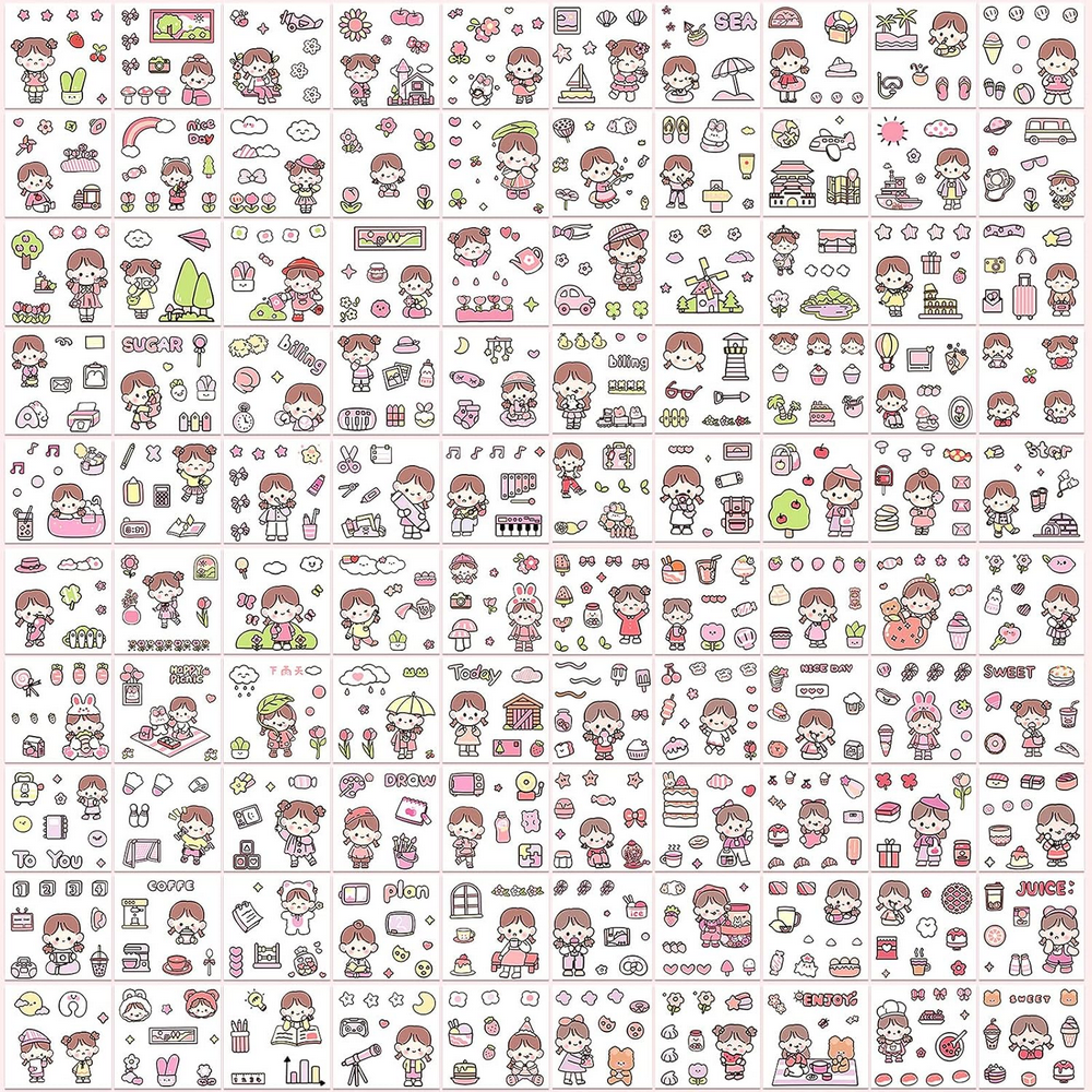 Set 100 Stickere Dragalase si Colorate pentru Jurnal, Scrapbooking si Proiecte DIY [4]