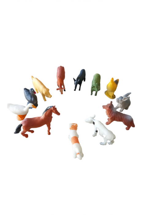 Set 12 figurine animale adomestice,Farm Friends,  4-5 cm [1]