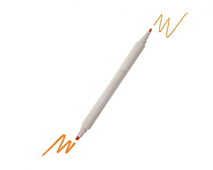 Set 12 Markere colorate duble, cu doua capete stilou superfin de 0,5-1 mm si dalta unghiulara clasica de 2-4 mm, Zink [2]