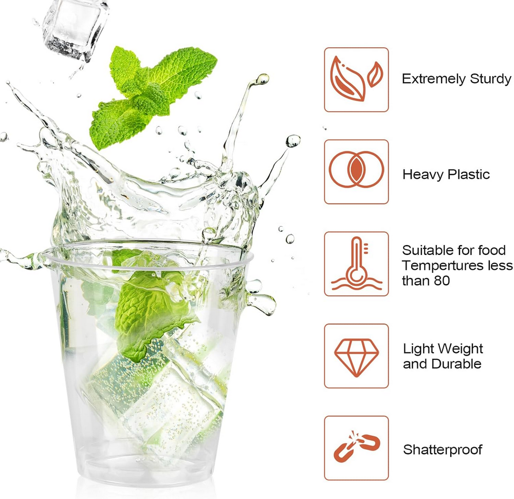 Set 150 Pahare Reutilizabile din Plastic, 5 cl / 50 ml, Transparente [3]
