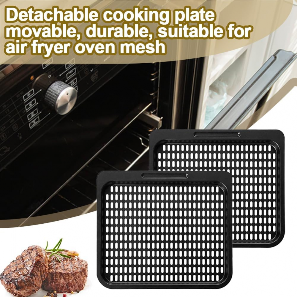 Set 2 accesorii pentru friteuza cu aer cald, dreptunghiular , Otel carbon, 26x23 cm, Negru [3]