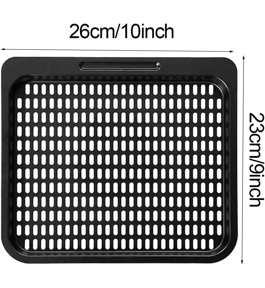 Set 2 accesorii pentru friteuza cu aer cald, dreptunghiular , Otel carbon, 26x23 cm, Negru [2]