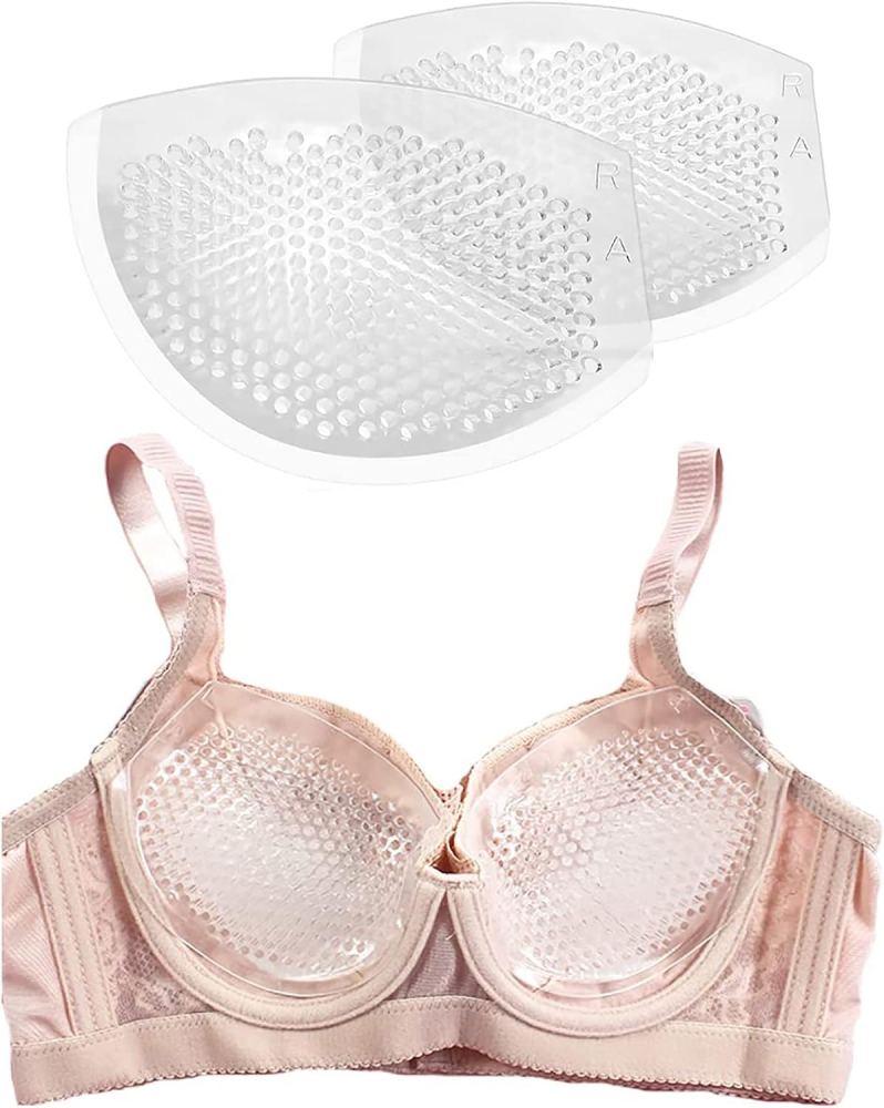 Set 2 bucati Inserții de Sutien din Silicon HREDZEO, Suport Invizibil și Confortabil pentru Sutiene Sport și Costume de Baie [6]