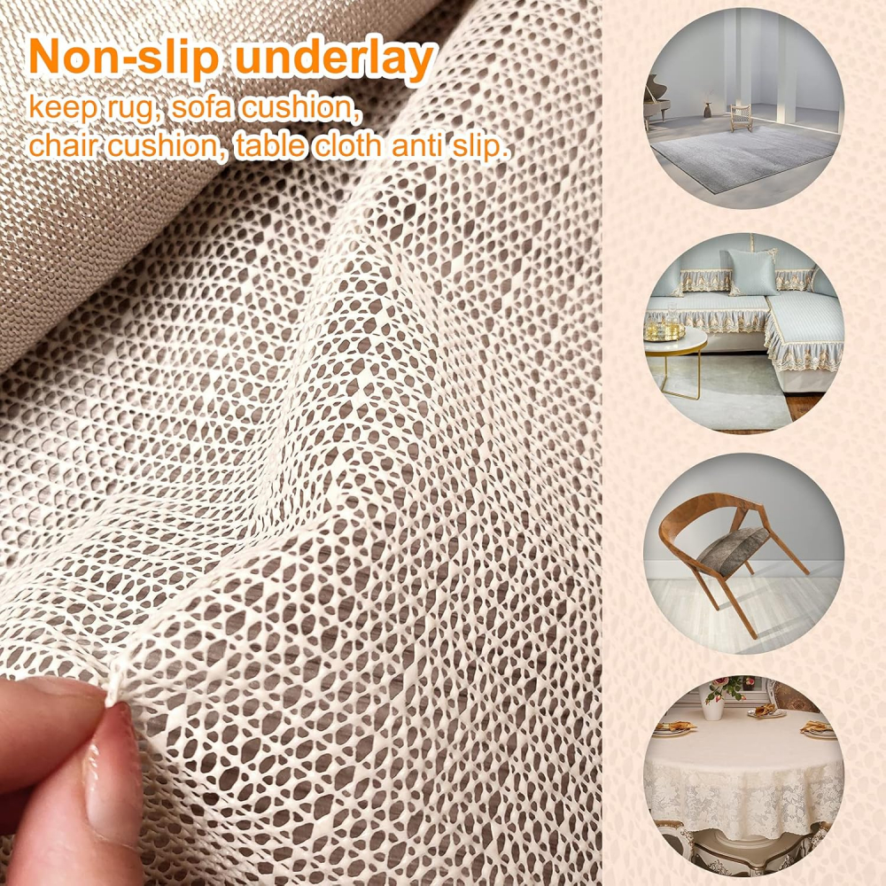 Set 2 Covorașe Antiderapante Lusee 50x80 cm, PVC Decupabil, Protecție Antialunecare pentru Covor, Sertare, Rafturi și Tăvi, Crem [5]