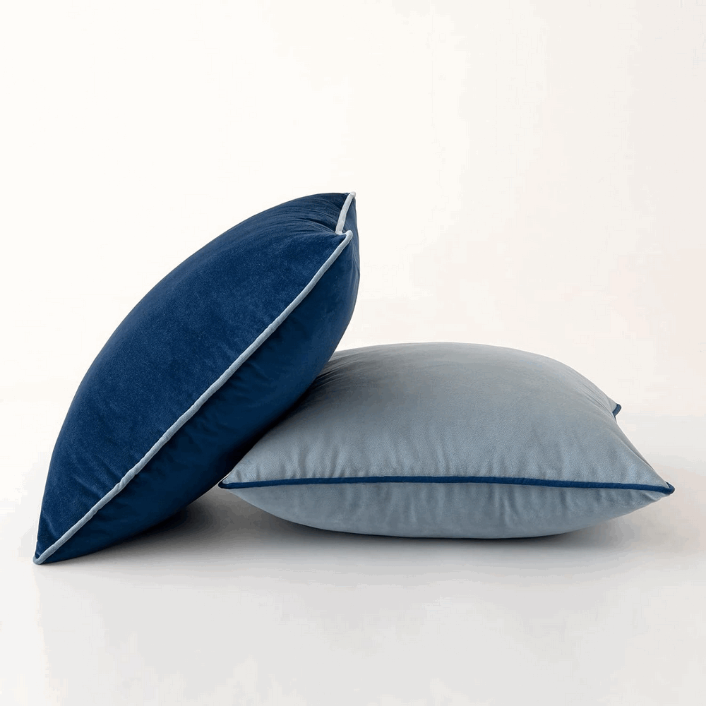 Set 2 fete de perne decorative, Miulee, albastru inchis/albastru deschis, 40x40 cm, DMXL [6]