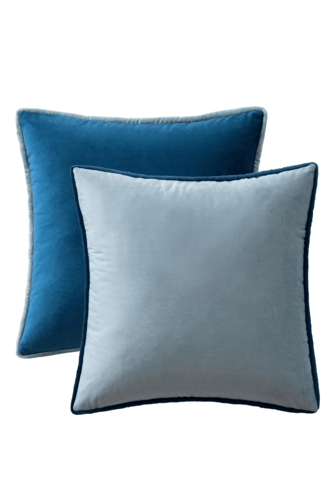 Set 2 fete de perne decorative, Miulee, albastru inchis/albastru deschis, 40x40 cm, DMXL [1]