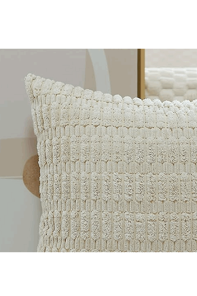 Set 2 fete de perne decorative, Miulee, crem, 45x45 cm, WI2P [4]