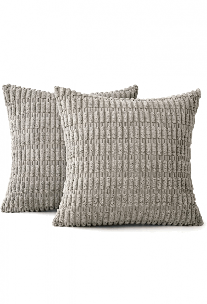 Set 2 fete de perne decorative, Miulee, gri deschis, 50x50 cm, 5OV5 [1]