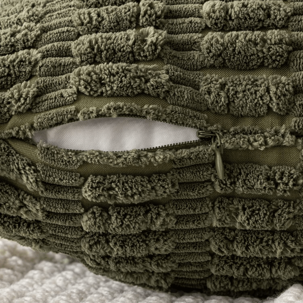 Set 2 fete de perne decorative, Miulee, verde olive, 40x40 cm, FK0D [2]