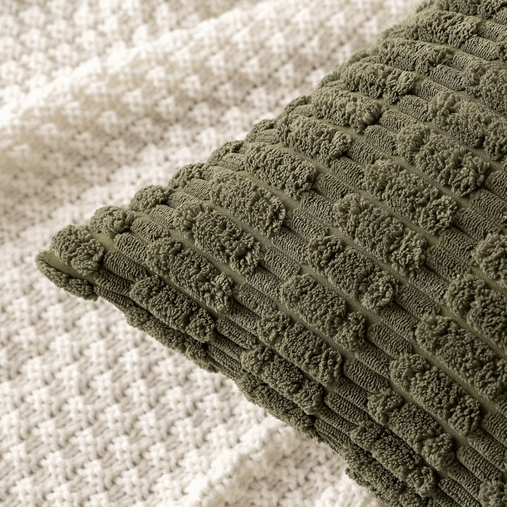 Set 2 fete de perne decorative, Miulee, verde olive, 40x40 cm, FK0D [3]