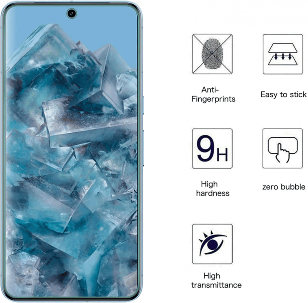 Set 2 folii de protectie de Ecran din Sticlă securizata pentru Google Pixel 8 Pro, AOKUMA , 2 Bucăți, AUMR [2]