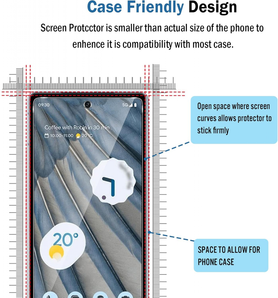 Set 2 Folii de Protecție Natbok din Sticlă Temperată pentru Google Pixel 7A, Ultra-Clare, 9H, Anti-Zgârieturi și Anti-Amprente, 7VOZ [5]