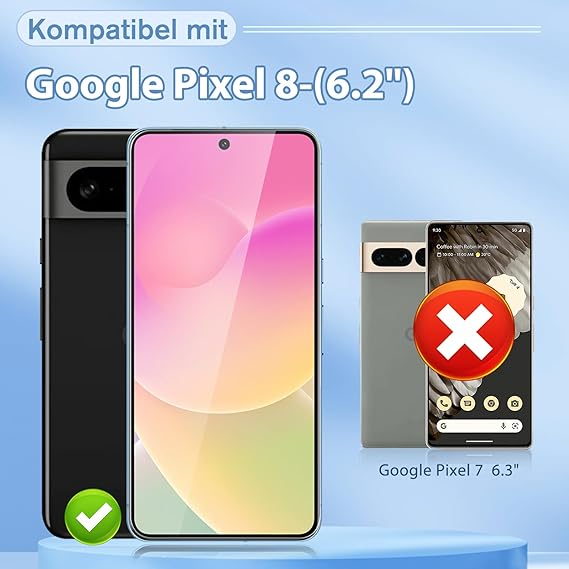 Set 2 Folii din Sticlă Temperată Agedate pentru Google Pixel 8, Protecție 9H, HD Claritate, Anti-Zgârieturi, EHJN [4]