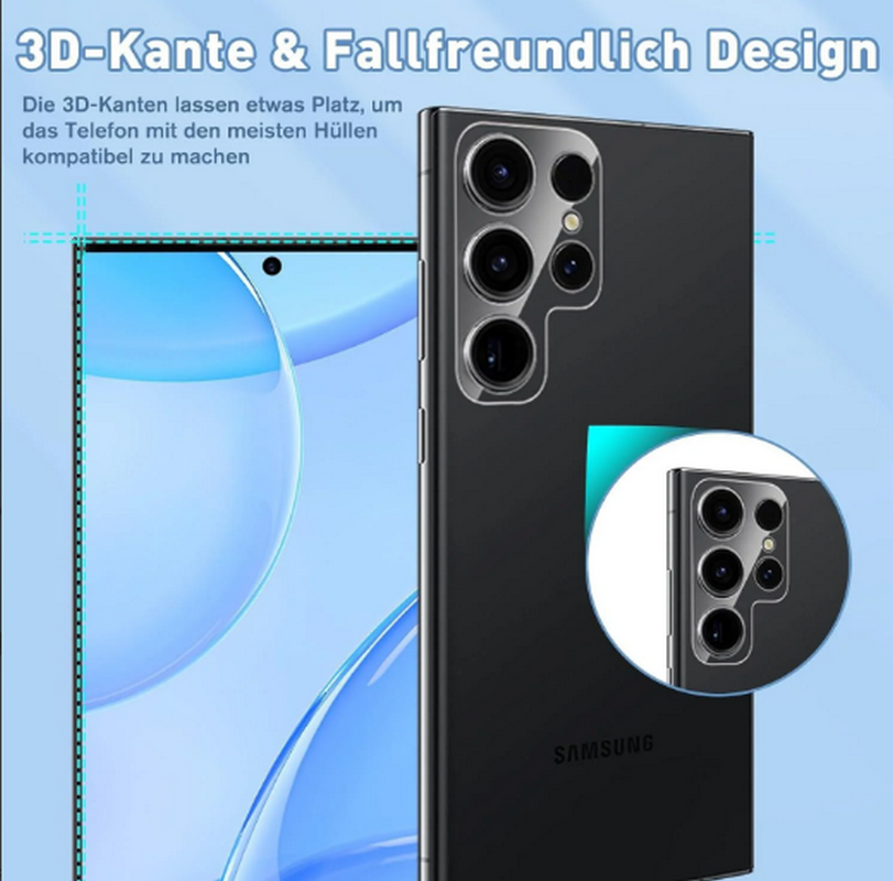 Set 2 Folii din Sticlă Temperată Agedate pentru Samsung Galaxy S24 Ultra, Protecție Ecran și Cameră, Duritate 9H, Anti-Amprente, Instalare Fără Bule, EH2F [6]