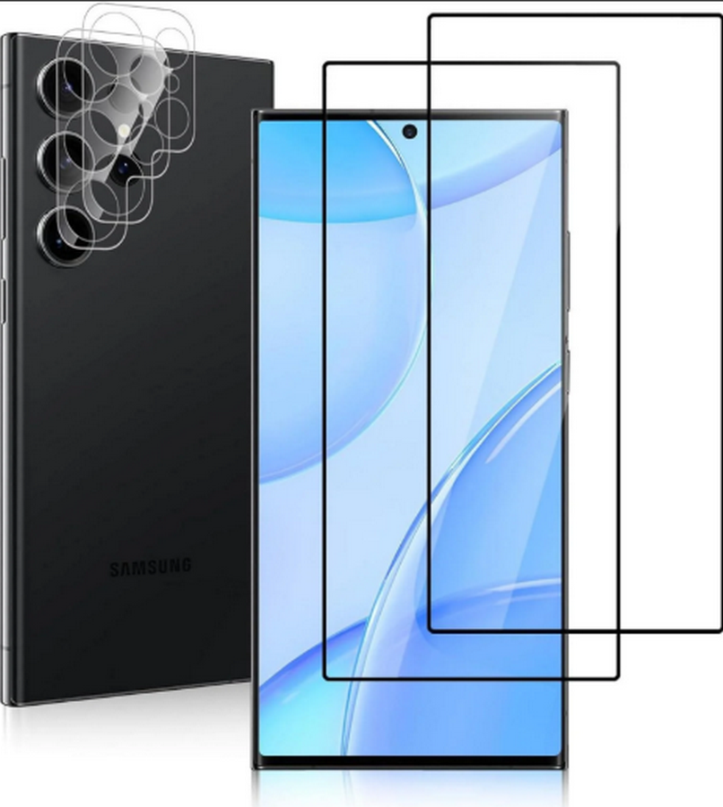 Set 2 Folii din Sticlă Temperată Agedate pentru Samsung Galaxy S24 Ultra, Protecție Ecran și Cameră, Duritate 9H, Anti-Amprente, Instalare Fără Bule, EH2F [1]