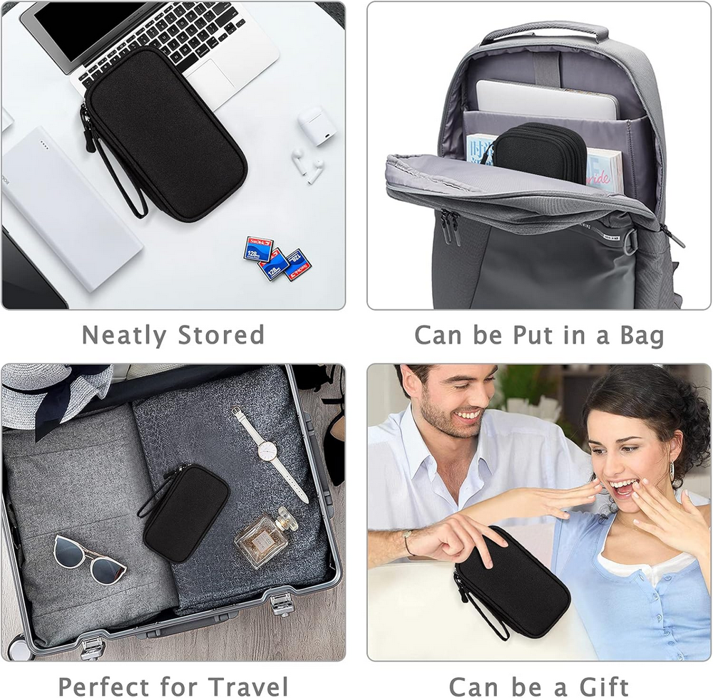 Set 2 Genti organizatoare pentru accesorii electronice, 19 x 11 x 5.5 cm, culoare neagra [7]