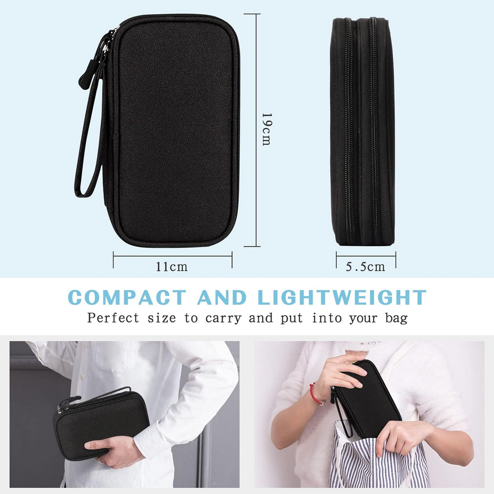 Set 2 Genti organizatoare pentru accesorii electronice, 19 x 11 x 5.5 cm, culoare neagra [2]